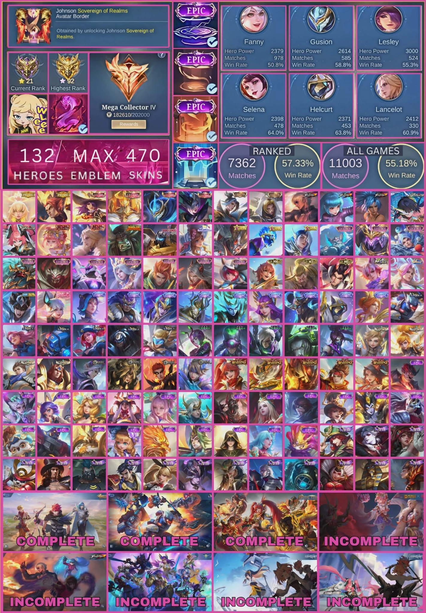 MOBILE LEGENDS CLEAN ACCOUNT