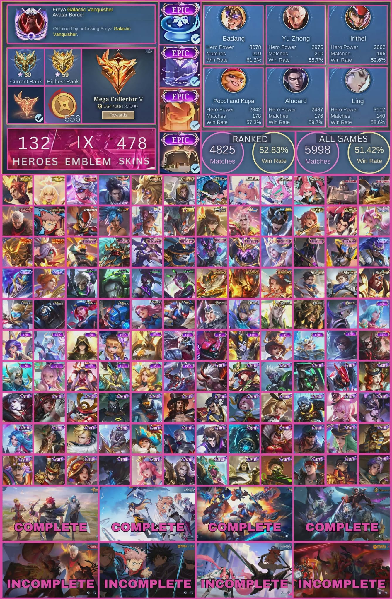 MOBILE LEGENDS CLEAN ACCOUNT